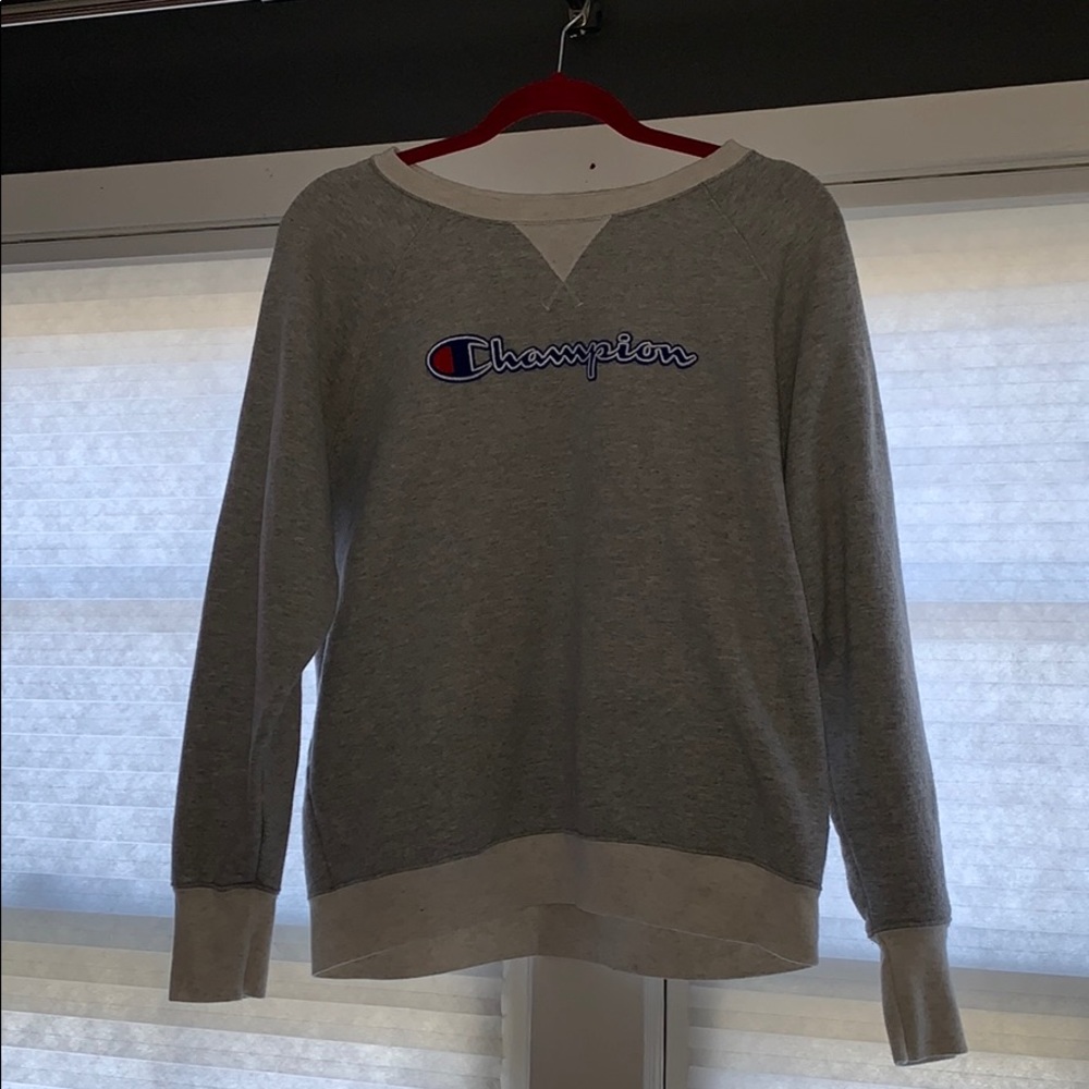 Grey champion crew neck sweatshirt